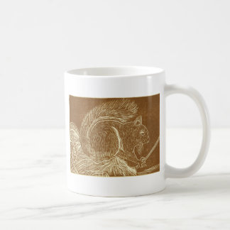 Brown-Eichhörnchen Linocut Tasse