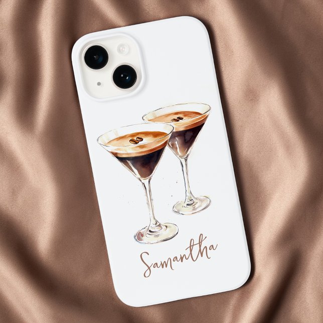 Brown Espresso Martini Coffee Cocktail Individuell Case-Mate iPhone Hülle (Brown Espresso Martini Coffee Cocktail Custom Name Case-Mate iPhone Case)