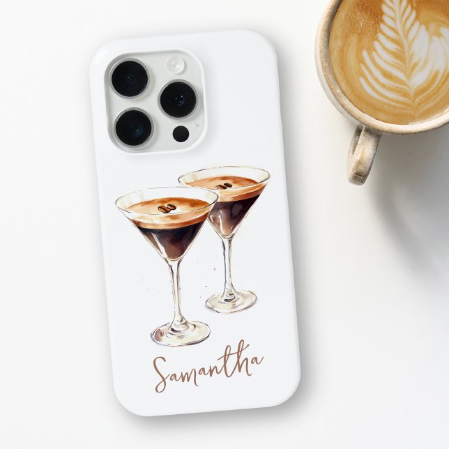 Brown Espresso Martini Coffee Cocktail Individuell Case-Mate iPhone Hülle (Brown Espresso Martini Coffee Cocktail Custom Name Case-Mate iPhone Case)