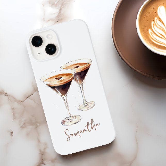 Brown Espresso Martini Coffee Cocktail Individuell Case-Mate iPhone Hülle (Brown Espresso Martini Coffee Cocktail Custom Name Case-Mate iPhone Case)