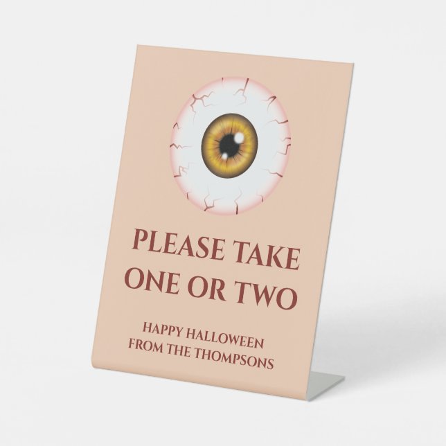 Brown Eye Halloween Trick oder Behandlungen Süßigk Sockelschild (Vorderseite)