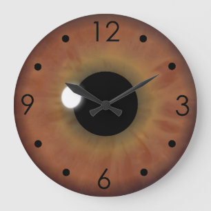 Brown Eye Iris Eyeball Custom Large Round Clock Große Wanduhr