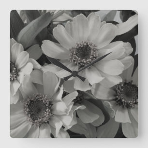 Brown Eyed Susan Flowers Quadratische Wanduhr