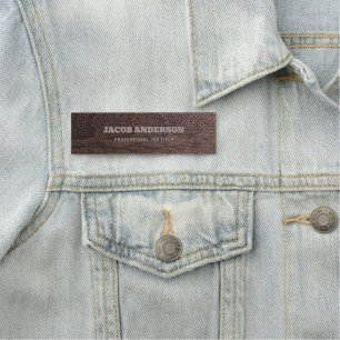 Brown Fake Snakeskin Name Tag Namensschild