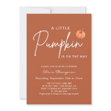 Brown Fall Little Pumpkin Baby Dusche