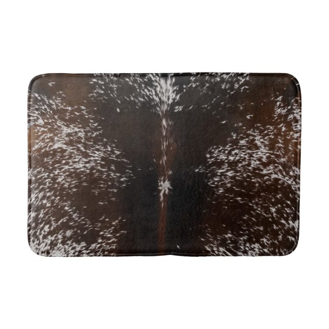 Brown Farmhouse Cow Print Badematte (Vorderseite)