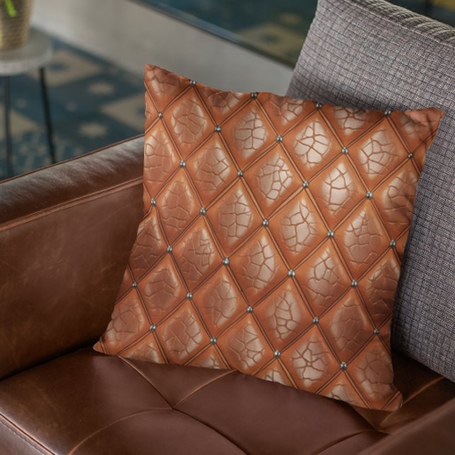 Brown Faux Leather Pattern Kissen (Von Creator hochgeladen)