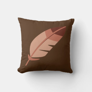 Brown Feather Throw Kissen