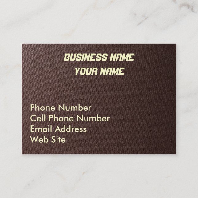 Brown Fibre Fabric Business Cards Visitenkarte (Vorderseite)