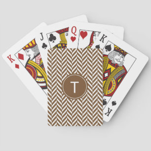 Brown-Fischgrätenmuster-kundenspezifische Spielkarten
