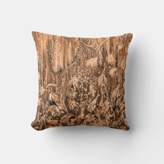 Brown Floral Abstrakt Kissen
