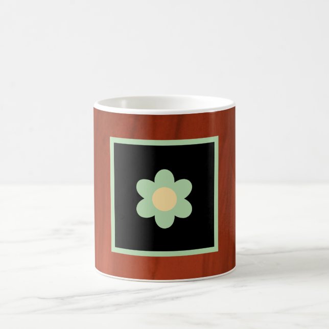 Brown, Floral Coffee Mug Kaffeetasse (Mittel)