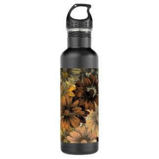 Brown floral edelstahlflasche