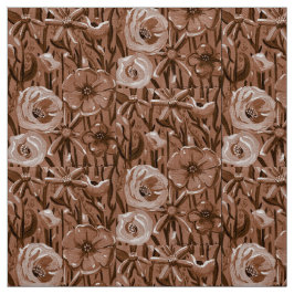 Brown Floral Fabric Stoff