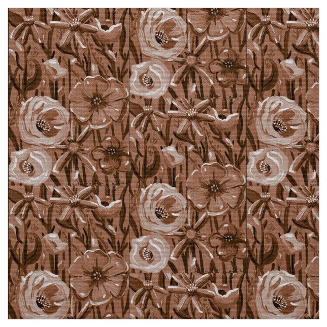 Brown Floral Fabric Stoff (Muster)