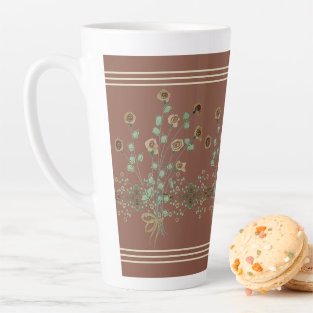 Brown Floral Gemustert Milchtasse (Beispiel)
