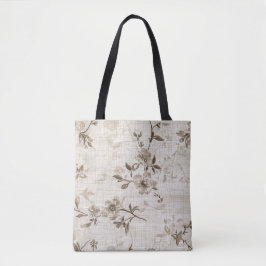 Brown Floral Pattern Handbag