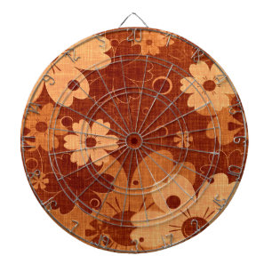 Brown Floral Vintag Dartscheibe