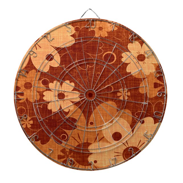 Brown Floral Vintag Dartscheibe (vorne)
