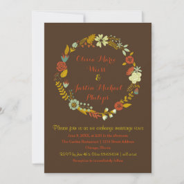 Brown Floral Wreath - Einladung zur Hochzeit
