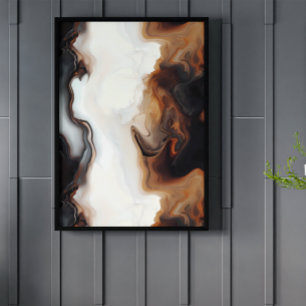 Brown Fluid Painting Art Poster
