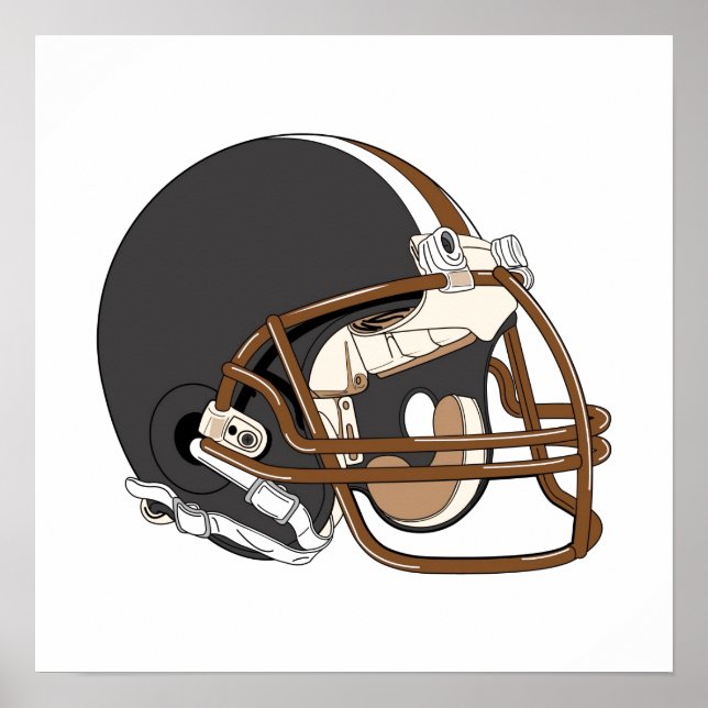 Brown Football Helmet Poster (Vorne)