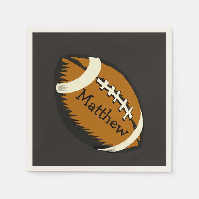 Brown Football Sports Paper Napkins Serviette (Vorderseite)