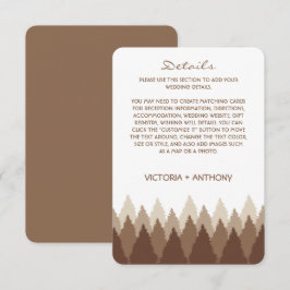 Brown Forest Range Woodland Hochzeit Detail Begleitkarte
