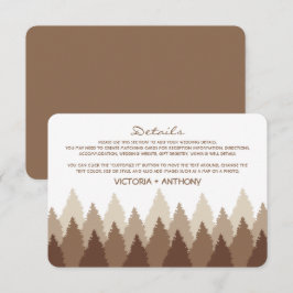 Brown Forest Range Woodland Hochzeit Detail Begleitkarte
