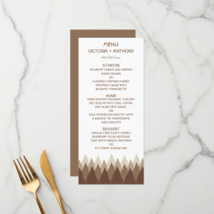 Brown Forest Range Woodland Wedding Menü Menükarte