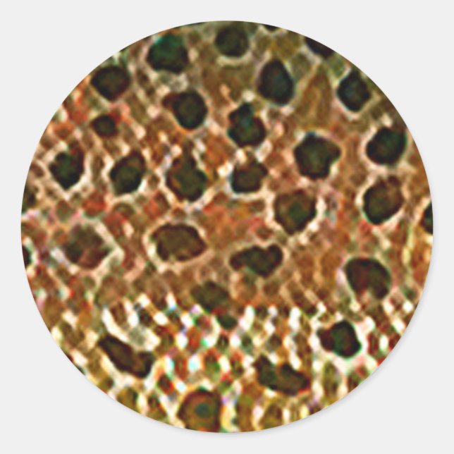 Brown Foreut Fish Skin Runder Aufkleber (Vorderseite)