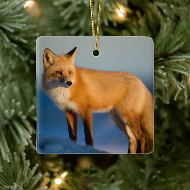 Brown Fox Keramikornament (Baum)