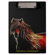 Brown Fraktal Horse Clipboard
