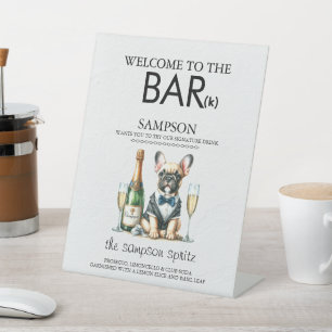 Brown French Bulldog Bar Sockelschild