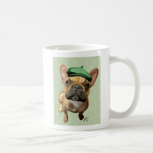 Brown French Bulldog mit Green Hat Kaffeetasse