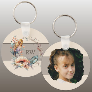 Brown fügt erstmalig blumengeschmücktes Foto hinzu Schlüsselanhänger