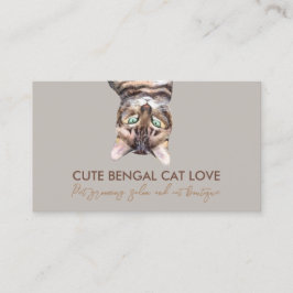 Brown Funny Pet Sitter Bengalische Katze Visitenkarte