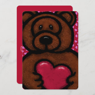 Brown Fuzzy Bear Valentine Herz