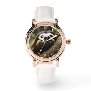 Brown Fuzzy Sloth, Ladys Watch Armbanduhr