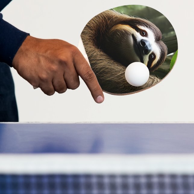 Brown Fuzzy Sloth, Tischtennis Schläger (InSitu)