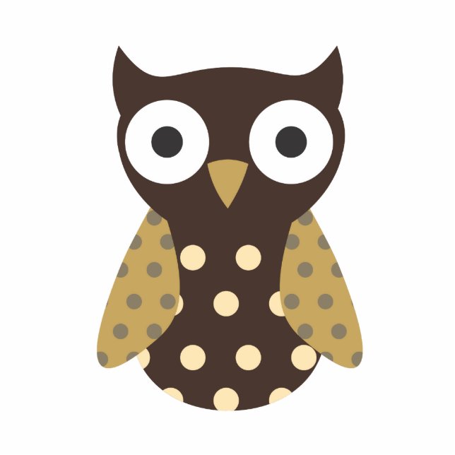 Brown Gepunktet Owl Freistehende Fotoskulptur (Vorne)