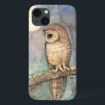 Brown Gepunktet Owl Wildlife Painting Case-Mate iPhone Hülle<br><div class="desc">"Brown Gepunktet Owl" © Molly Harrison www.mollyharrisonart.com Von meinem Original Aquarellmalerei.</div>
