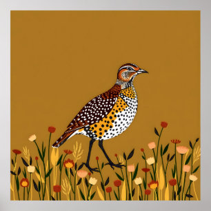 Brown Gepunktet Quail Abstrakt Poster