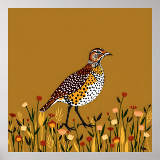 Brown Gepunktet Quail Abstrakt Poster