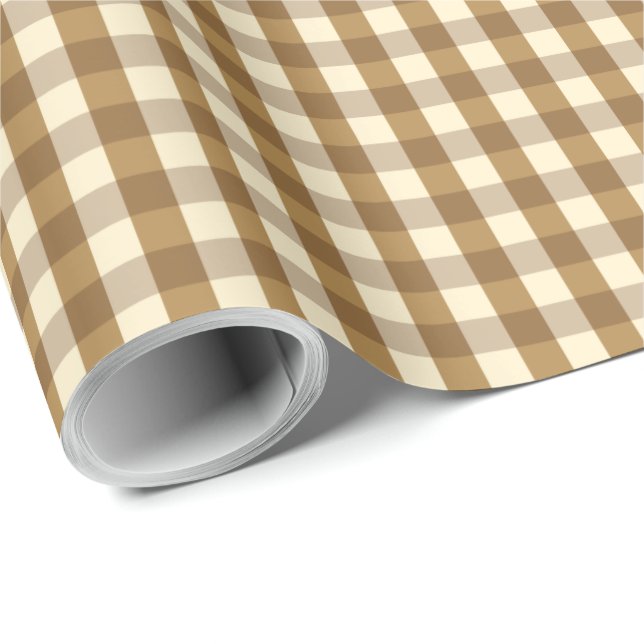 Brown-Gingham Geschenkpapier (Rolleneckpunkt)