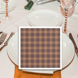 Brown Gingham Herbst Serviette