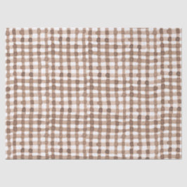 Brown Gingham Kariert Watercolor Trendy Seidenpapier