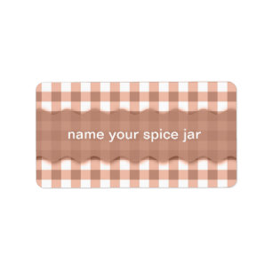 Brown-Gingham-karierter Entwurfs-Küchen-Aufkleber Adressaufkleber