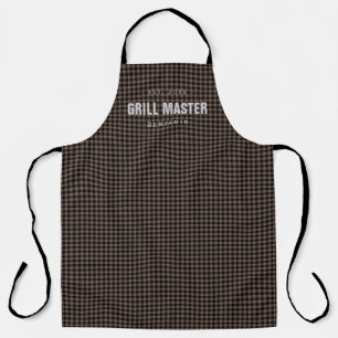 Brown Gingham Karo Grill Master personalisiert Schürze