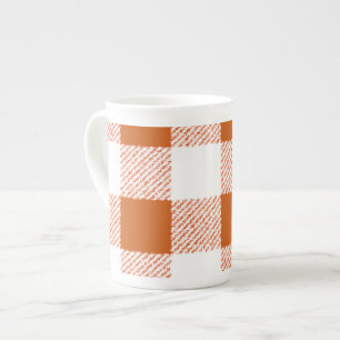 Brown Gingham Karo Pattern Prozellantasse